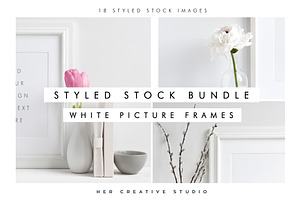 White Picture Frame Bundle, a Print Template by Her Creative Studio