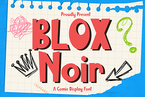 Blox Noir - Comic Display Font, a Font by Indotype Foundry