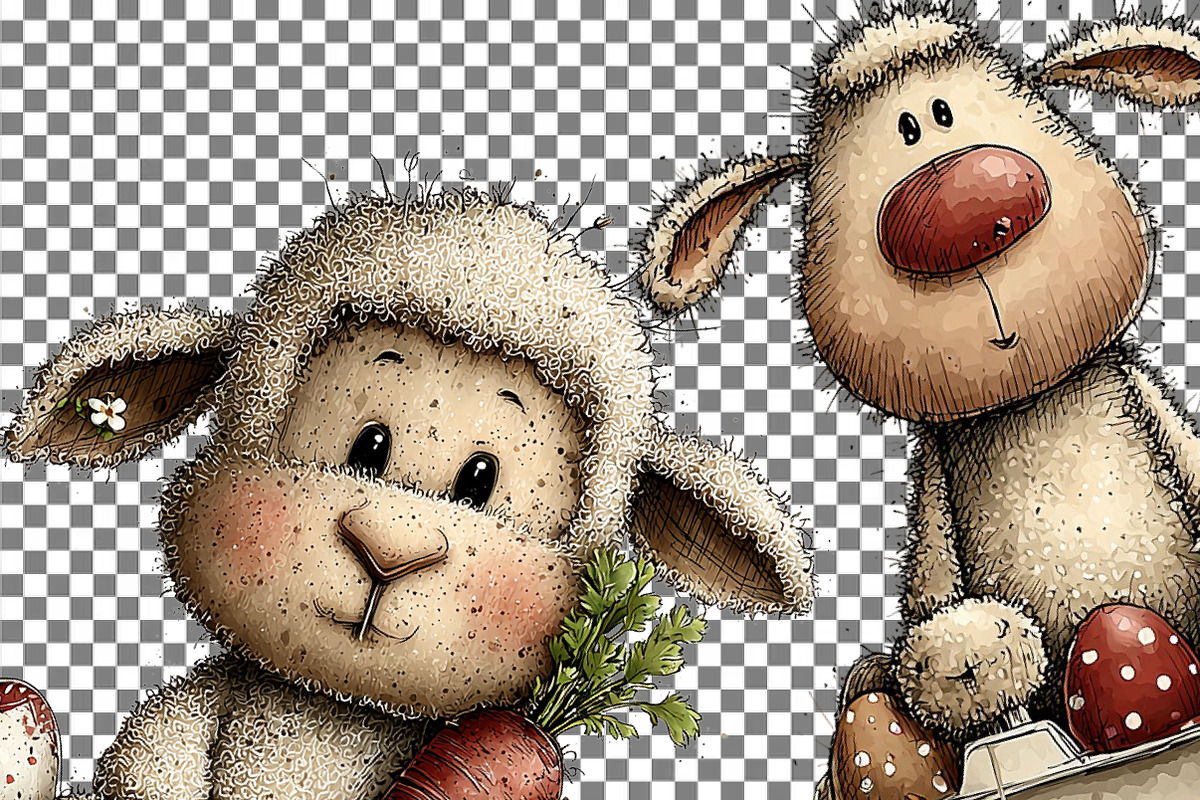 Whimsical Easter Sheep Clipart, an Illustration by CreationArt (Photo 7 of 7)