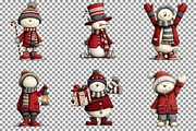 Christmas Whimsical Snowman Clipart, an Illustration by Sublimation Artist (Thumbnail 4 of 6)