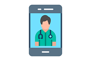 Online Doctor Flat Icon, a Duotone Icon by Pexelpy (Thumbnail 2 of 2)