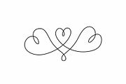 Valentines day. Сontinuous line., a Decorative Illustration by Anastasiia_Dzhioeva (Thumbnail 5 of 6)