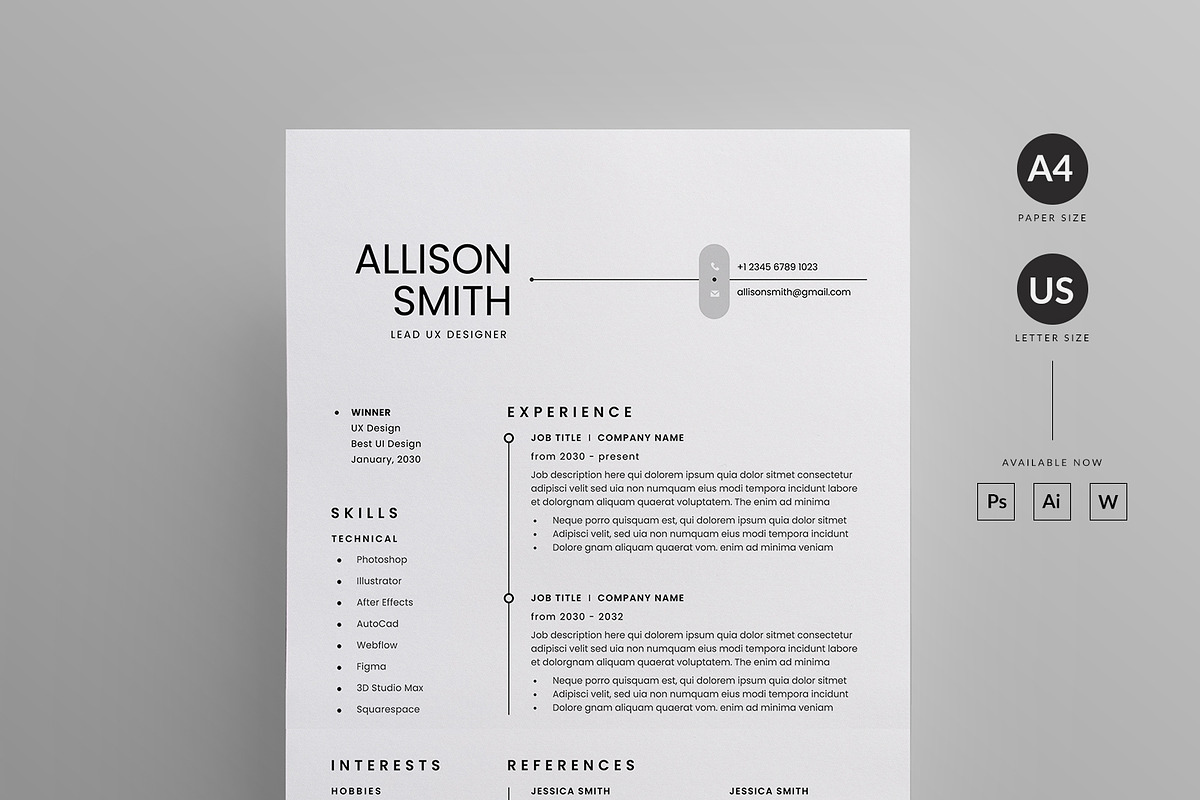 Resume/CV, a Resume Template by Reuix Studio (Photo 2 of 5)