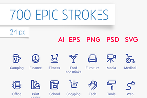 700 Epic Stroke Icons