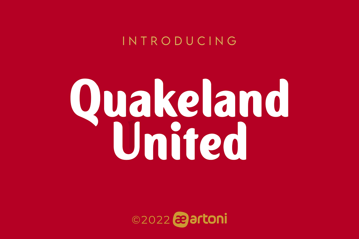 Quakeland United, a Font by ARToni (Photo 1 of 7)