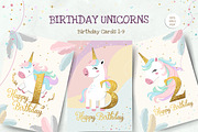 Unicorn Party Cards. Happy Birthday, an Illustration by Hanna's ArtLab (Thumbnail 1 of 3)
