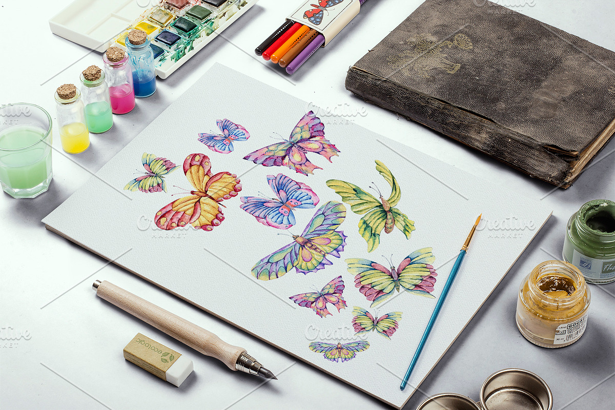 Colorful Butterflies Clip Art, an Illustration by Belusuab (Photo 4 of 5)