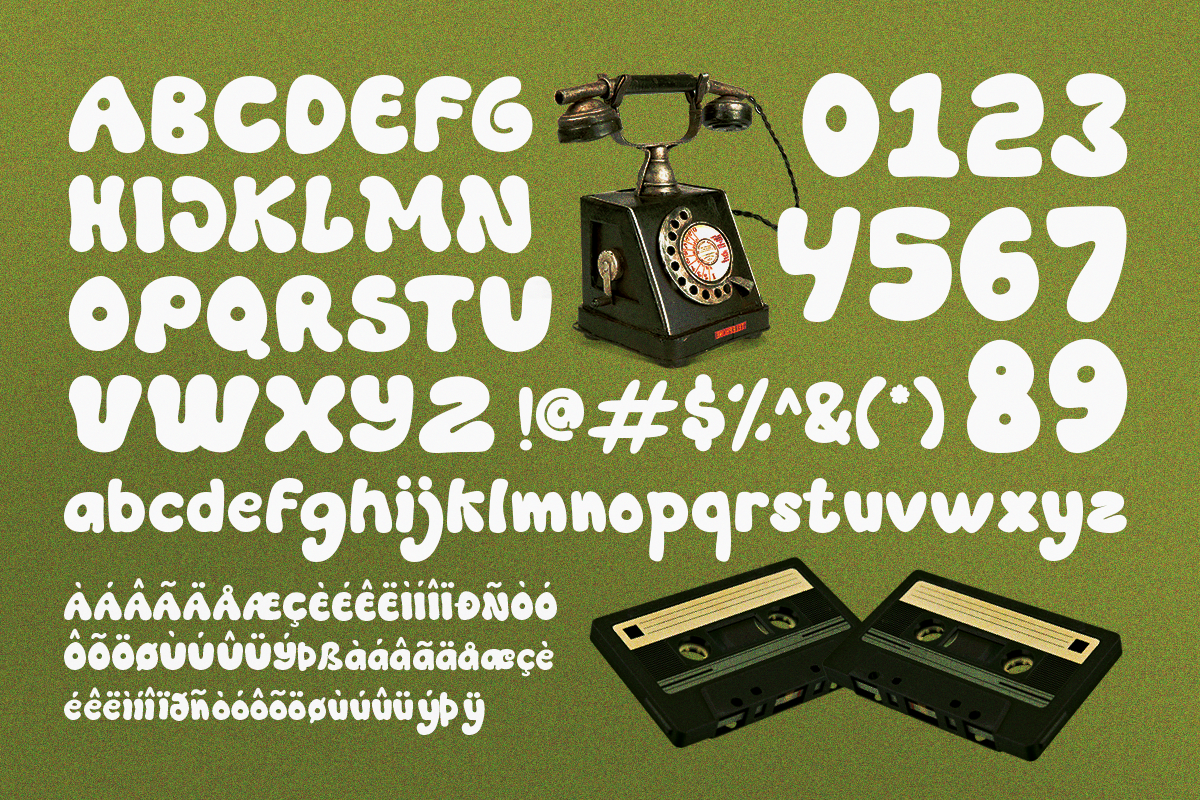 Qizzle Floof - Groovy Bubble Typefac, a Sans Serif Font by Pandeka Studio (Photo 9 of 9)