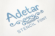 Adetar Stencil, a Script Font by Digital Typeface Studio (Thumbnail 3 of 6)