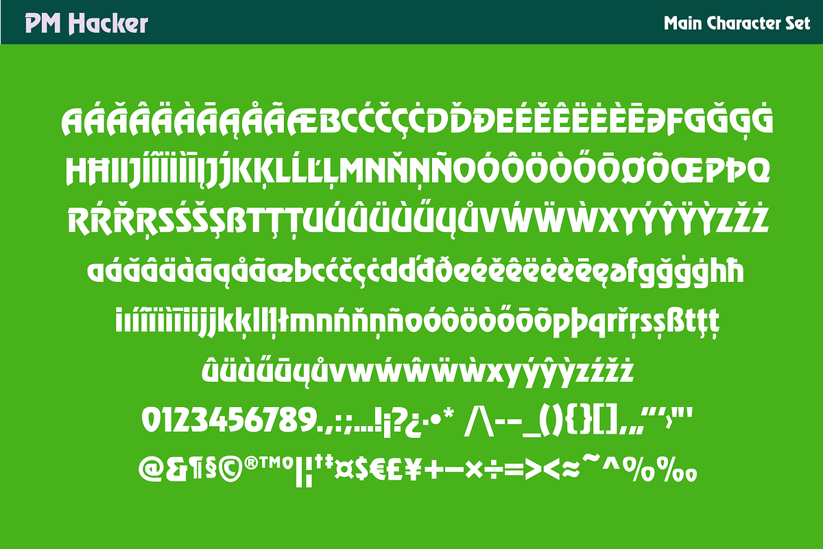 PM Hacker Sci-Fi & Fantasy Font, a Sans Serif Font by Paper Moon Graphic Supply (Photo 4 of 5)
