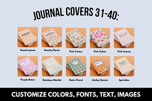 KDP 50 Journal Cover Bundle Canva