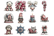 Whimsical Icy Blue Christmas Clipart, an Illustration by Design Market (Thumbnail 2 of 3)