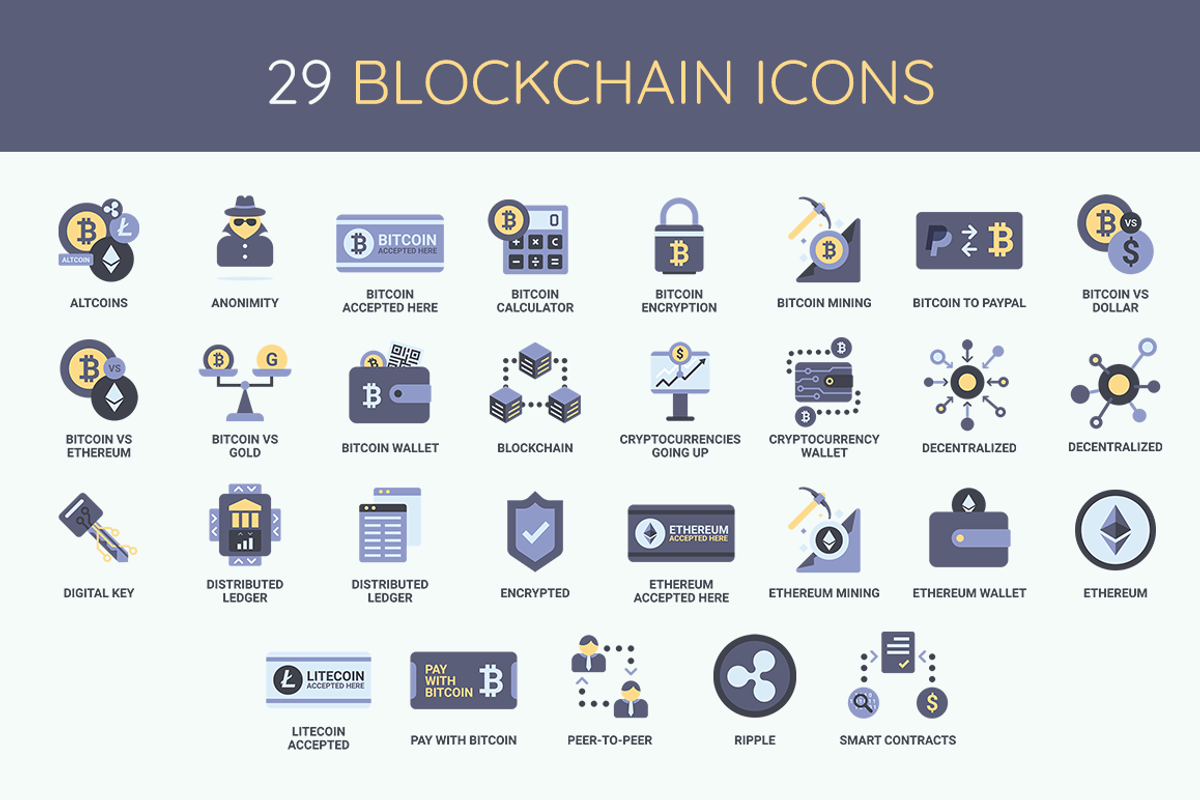 Bitcoin & Blockchain Icon Set, an Icon by Flat Icons (Photo 1 of 5)