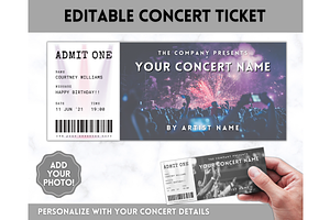 Editable Concert Ticket Template