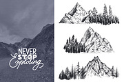 Mountains Vector Set, an Illustration by Molly art (Thumbnail 4 of 13)