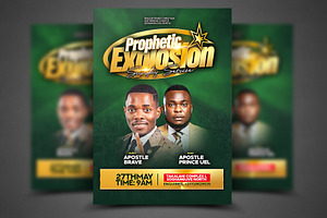 Prophetic Explosion Church Flyer PSD