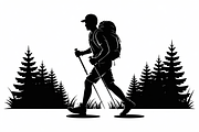 silhouette hiker climbing a mountain, an Illustration by Amazin_art (Thumbnail 2 of 17)