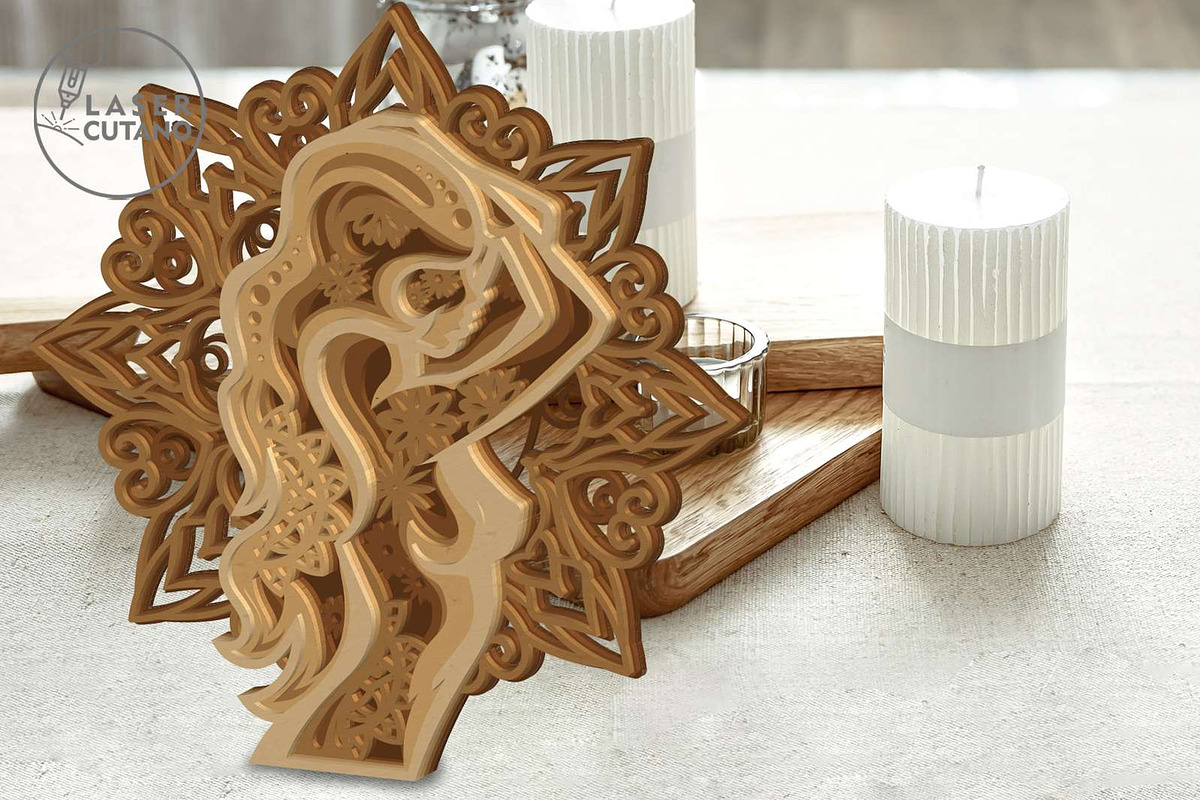 Women Silhouette Ornamented Template, a Design Template by LaserCutano (Photo 4 of 7)