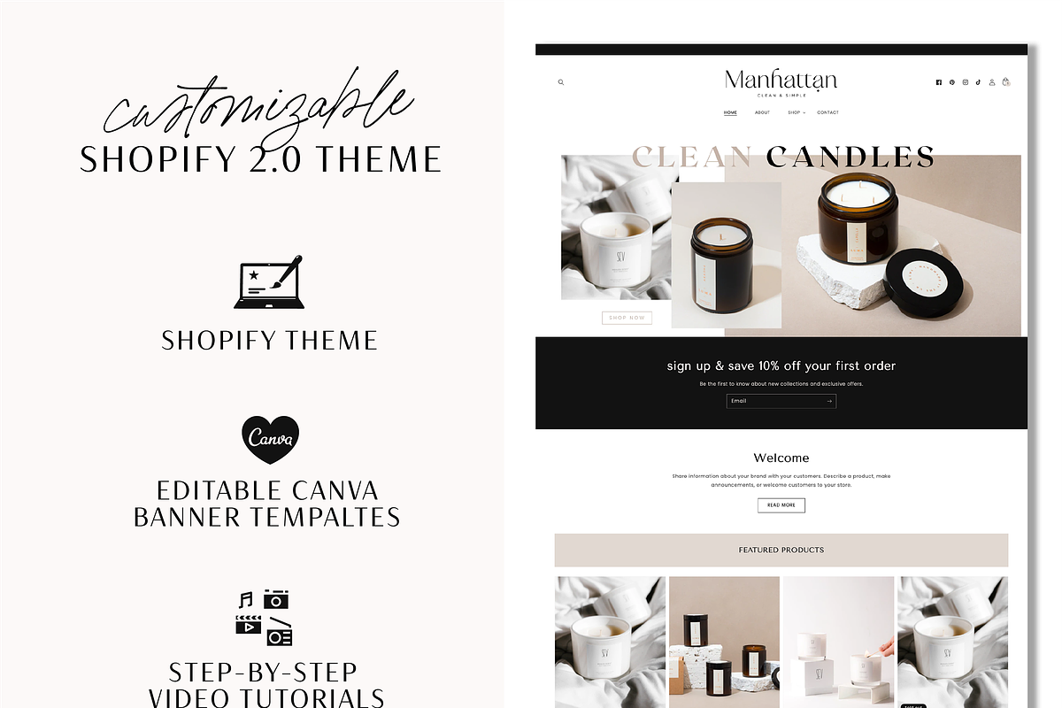 Minimal Candle Shopify Theme, a Shopify Template by Macarons and Mimosas (Photo 2 of 11)