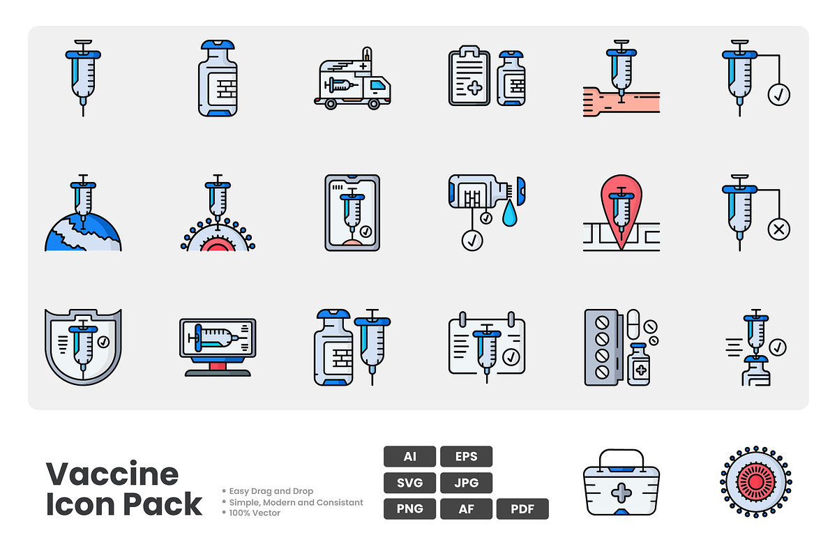 Vaccine Icon Pack, a Duotone Icon by erifqizeicon (Photo 2 of 3)