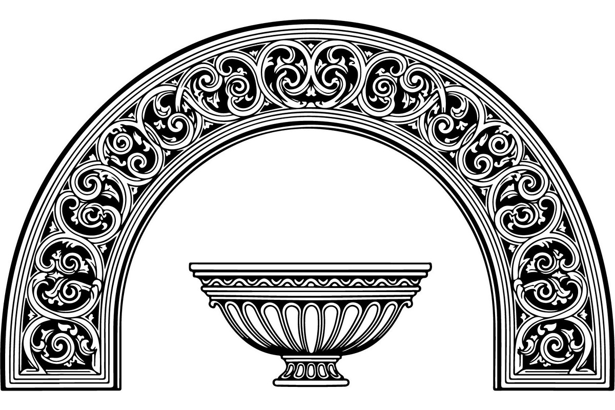 Ornamental Floral Arch Engraving, a Decorative Illustration by Designer_Momina (Photo 7 of 21)
