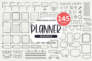 Doodle Planner Resources, a Decorative Illustration by insemar