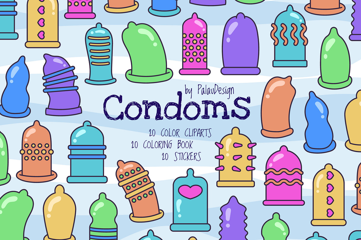 Condoms Multicolored Protection Art, an Object Illustration by Palau (Photo 1 of 11)