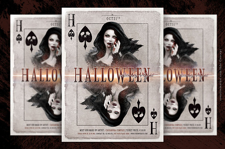 Halloween Play Card Party Flyer