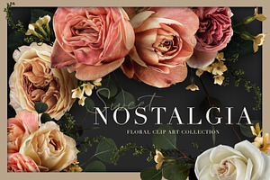 Nostalgia Rose Floral Clip Art