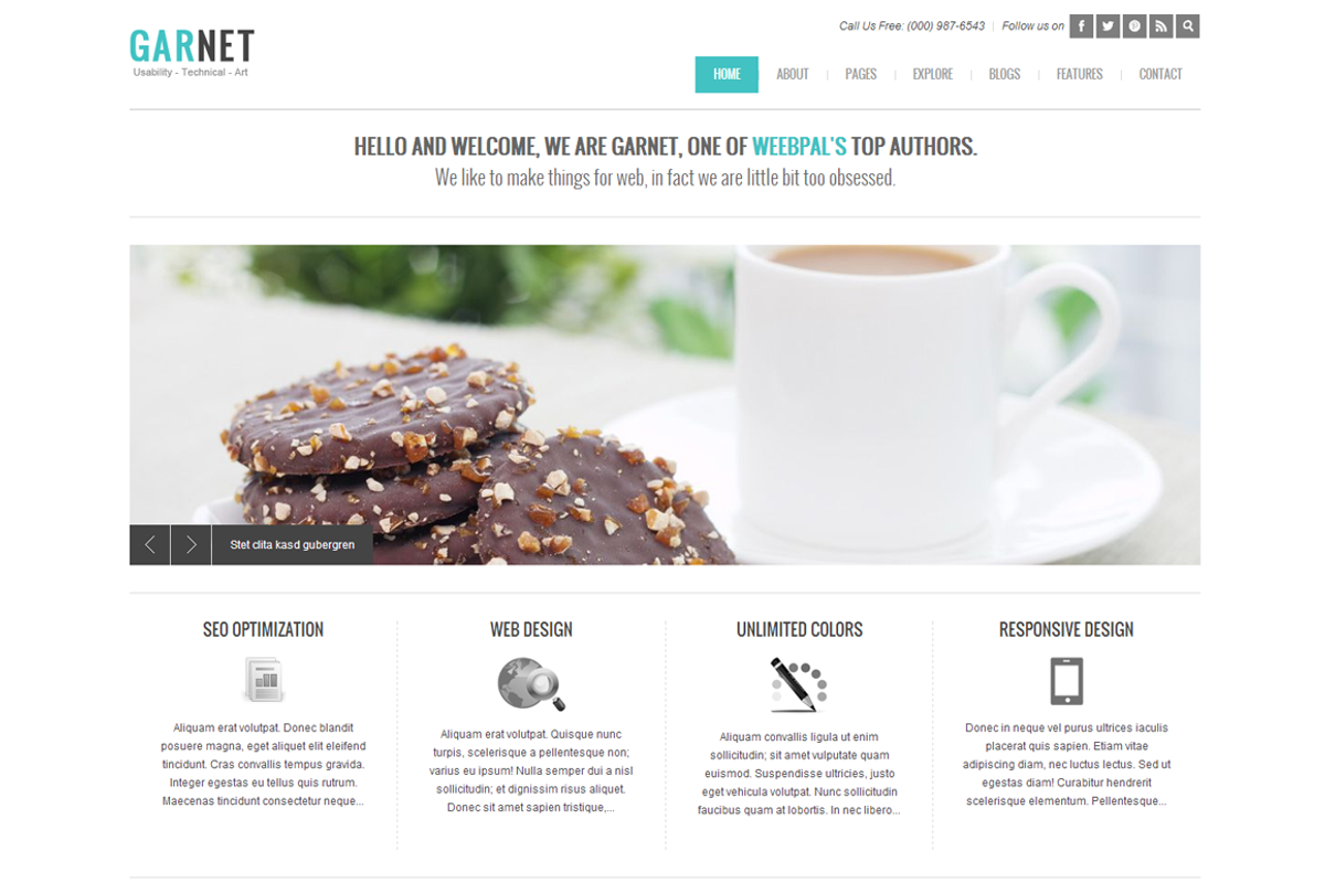 Garnet, a Websites & App Template by WeebPal Corp (Photo 1 of 5)