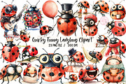 Quirky Funny Ladybug Clipart, an Illustration by Libby Wishes (Thumbnail 1 of 6)