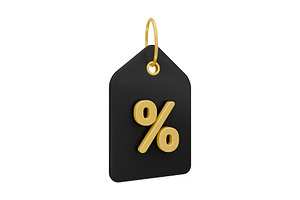 Black 3D Discount Tag