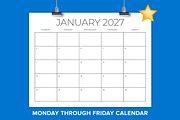 2026 8.5x11 MON-FRI Calendar, a Stationery Template by Running With Foxes (Thumbnail 1 of 5)
