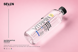 Transparent Water Bottle Mockup, a Household Mockup by Se٧enStudio