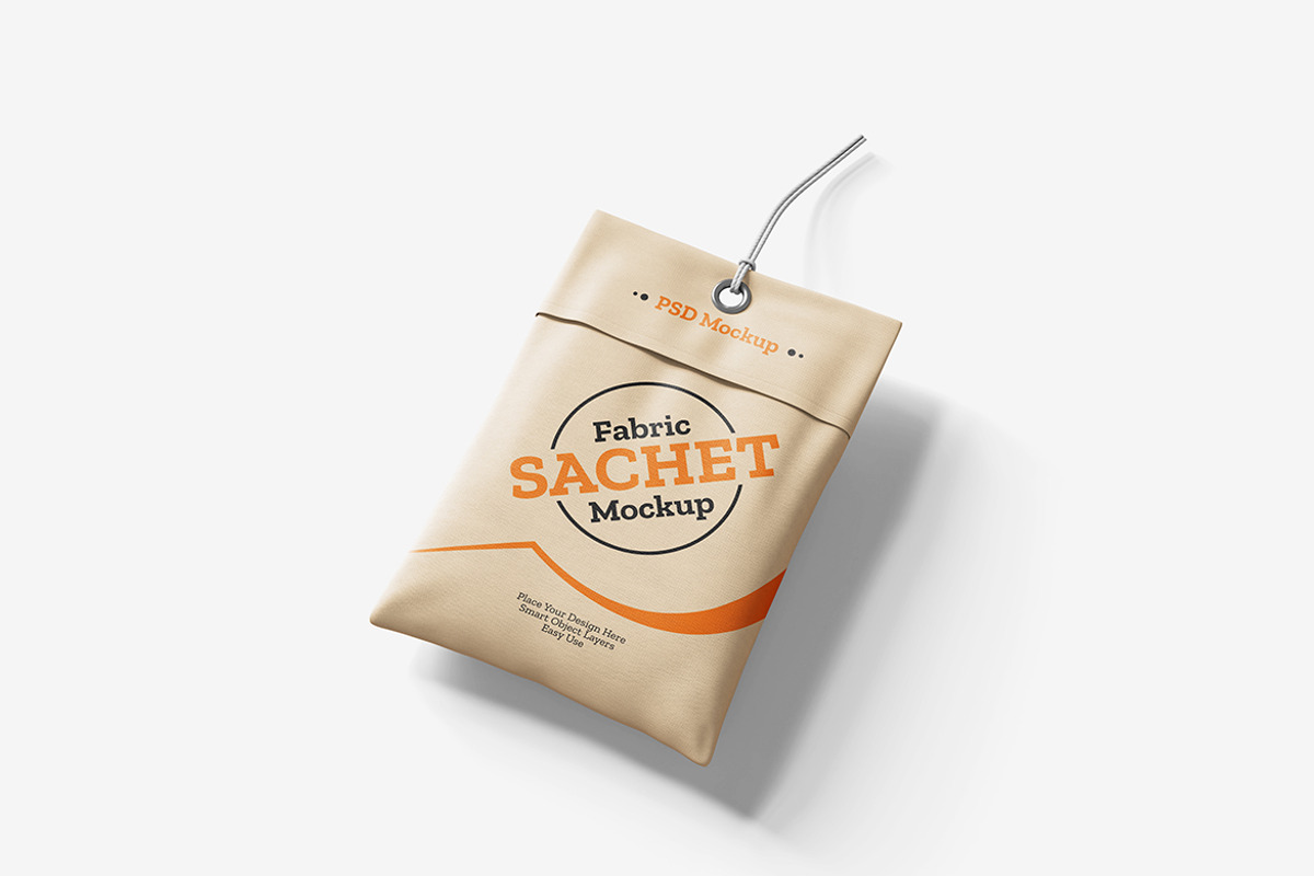 Fabric Sachet Mockup, a Packaging Mockup by Indah (Photo 2 of 6)