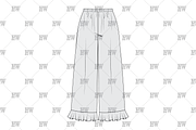 Ruffle Pant Fashion Flat, a Bottom Mockup by haydenwentworth (Thumbnail 3 of 3)