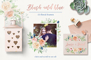 Blush and blue - watercolor clipart, a Decorative Illustration by long summer (Thumbnail 3 of 8)