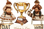 Watercolor Fathers Day Clipart, a Person Illustration by SparkyDesignsUS (Thumbnail 1 of 10)