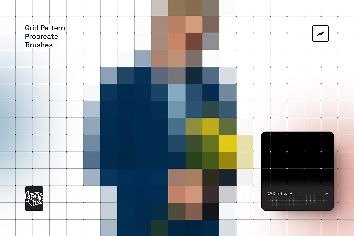 Grid Pattern Procreate Brushes, a Brush Add-On by Creative Veila (Photo 8 of 9)