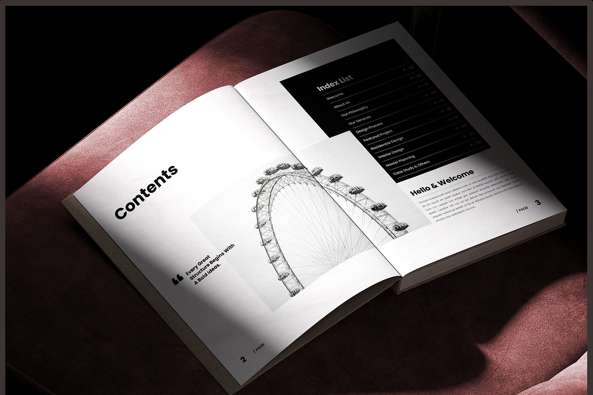 Architecture Portfolio Template, a Brochure Template by Spark_Creative (Photo 3 of 13)