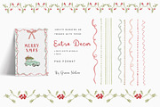 Watercolor Christmas Floral Bows, a Decorative Illustration by Grace Noboa Illustrations (Thumbnail 9 of 24)