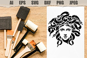 Stencil Medusa Face, a Decorative Illustration by MARYCRAFTIRIA (Thumbnail 2 of 3)