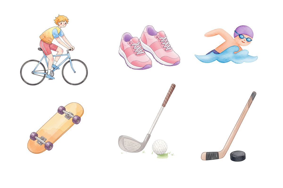 Watercolor Sports Clipart, a Sport Illustration by BerryPieArt (Photo 3 of 4)