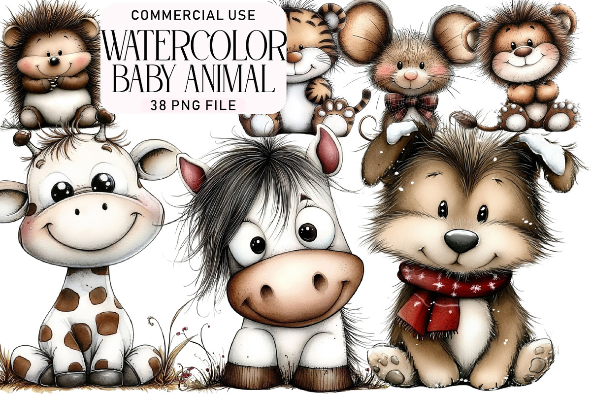 Baby Animal Clipart Bundle, an Illustration by Daily.Designs (Photo 1 of 5)