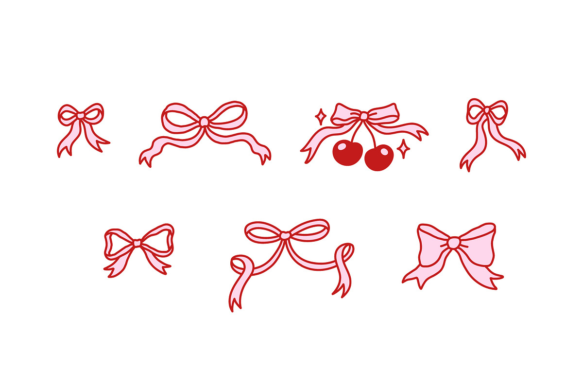 Coquette bows clip art EPS, SVG, PNG, an Object Graphic by Viaireshop (Photo 2 of 6)