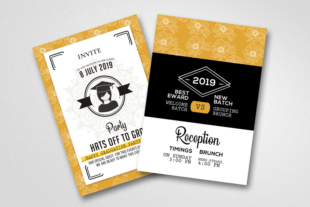Two Sided Graduation Party Invites, an Invitation Template by Business ...