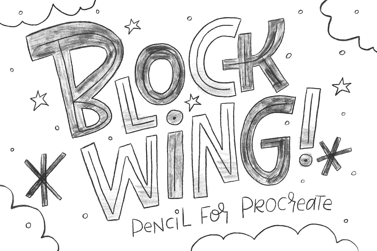 Blockwing Procreate Pencil Brushes, a Brush Add-On by studio.pancz (Photo 2 of 6)