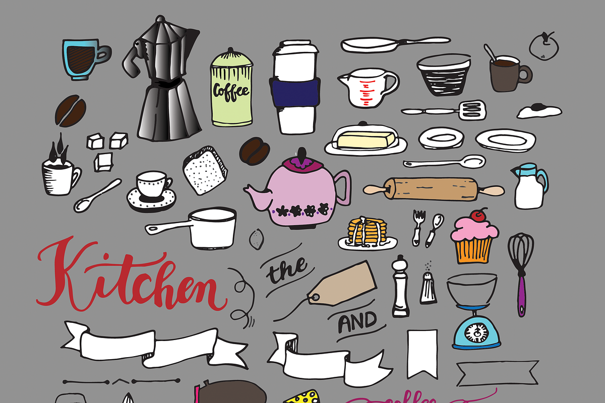 Kitchen Doodles - Vector Set, an Illustration by OhEverythingHandmade (Photo 3 of 3)