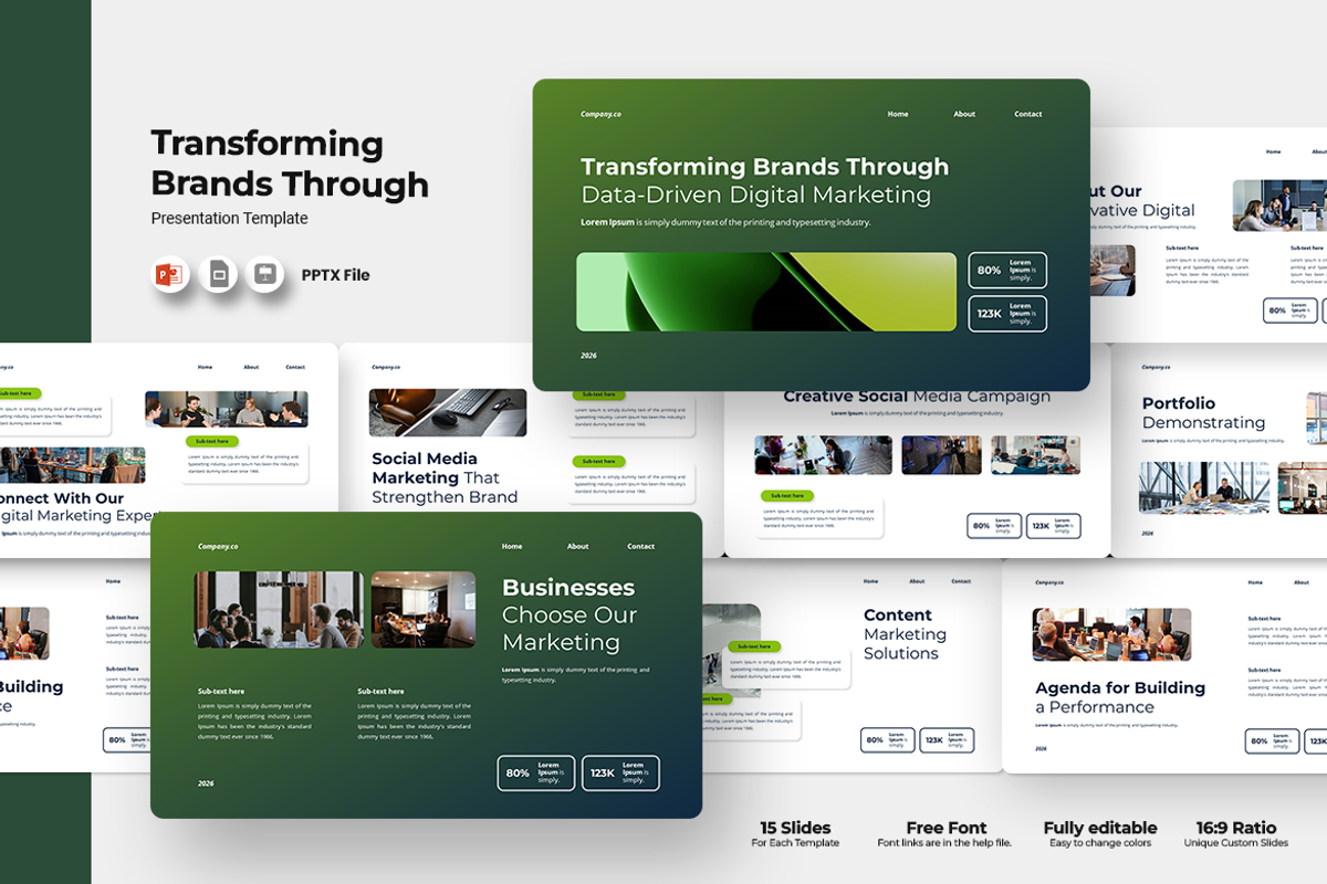 Transforming Brands - PowerPoint, a Presentation Template by QR Design Studio (Photo 1 of 3)