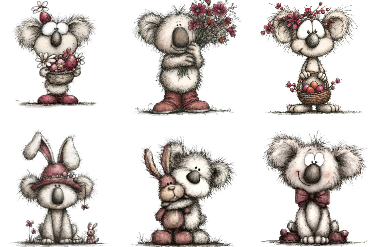 Whimsical Easter Koala Clipart, an Illustration by Designking (Photo 3 of 7)